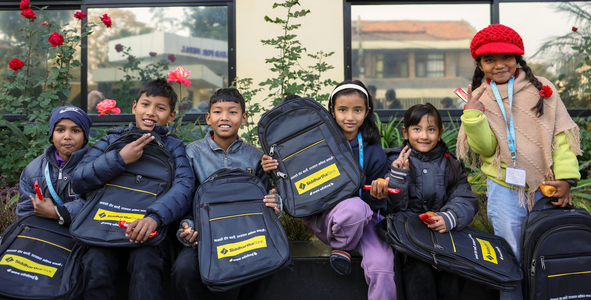 Distribution School Bags to Students 